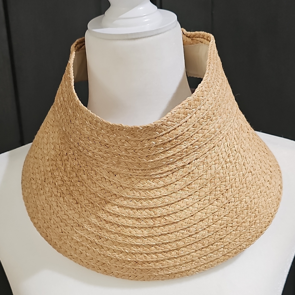 Straw Visor Hat - Natural Tan
